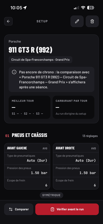 Le setup enregistré, rangé dans la Base Setups